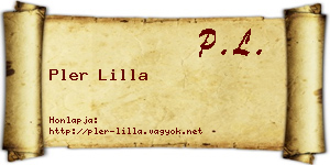 Pler Lilla névjegykártya
